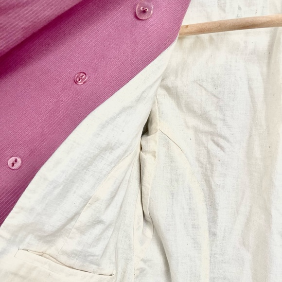 Vintage Rebecca Taylor Pink Preppy Military Peacoat Jacket Canvas Twill Coat Y2K - Picture 13 of 16